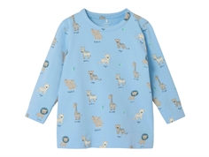 Name It chambray blue animal print top